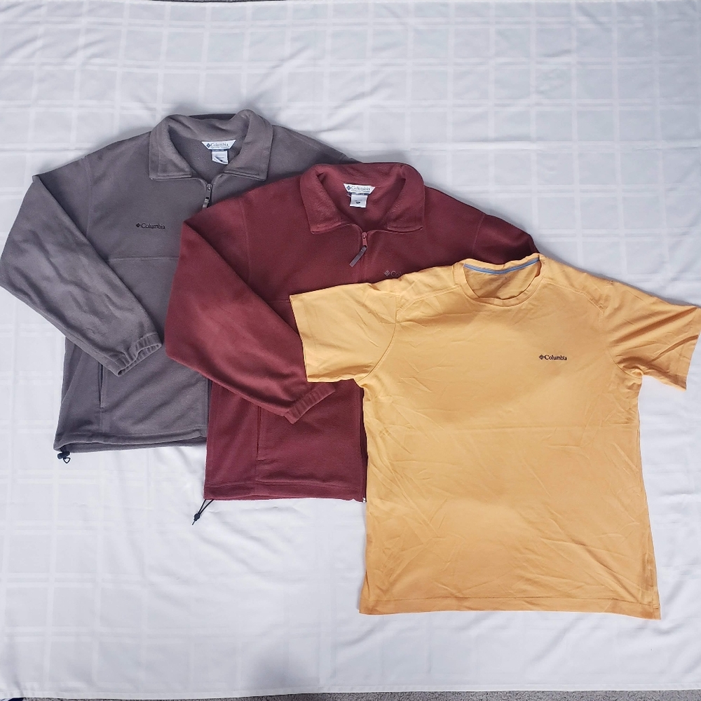 COLUMBIA 3 Piece XL Bundle with Red, Orange and Gray Shirts